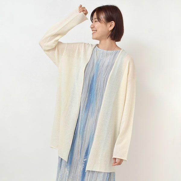 オーガニックコットン ペーパーコットン ロングカーディガン