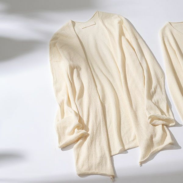 オーガニックコットン ペーパーコットン ロングカーディガン
