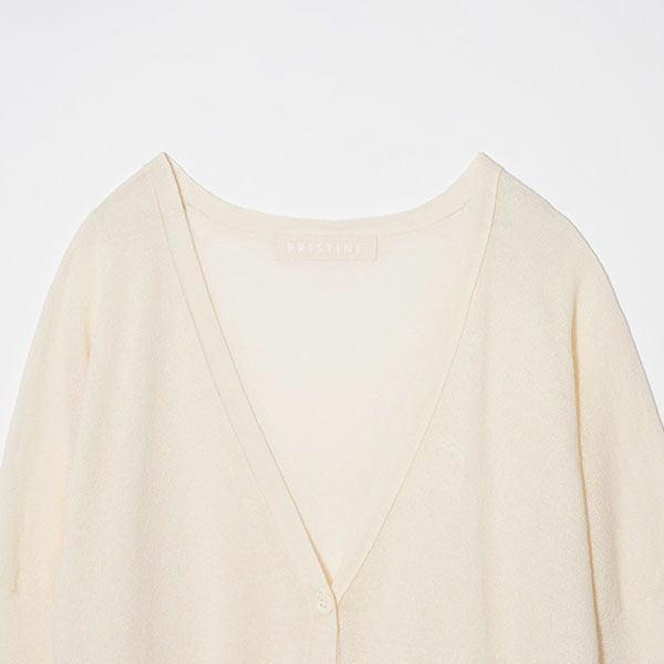 オーガニックコットン ペーパーコットン Vネックカーディガン