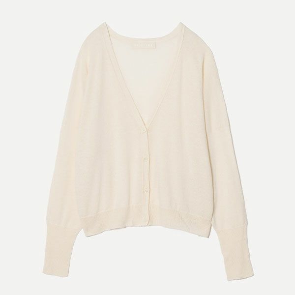 オーガニックコットン ペーパーコットン Vネックカーディガン