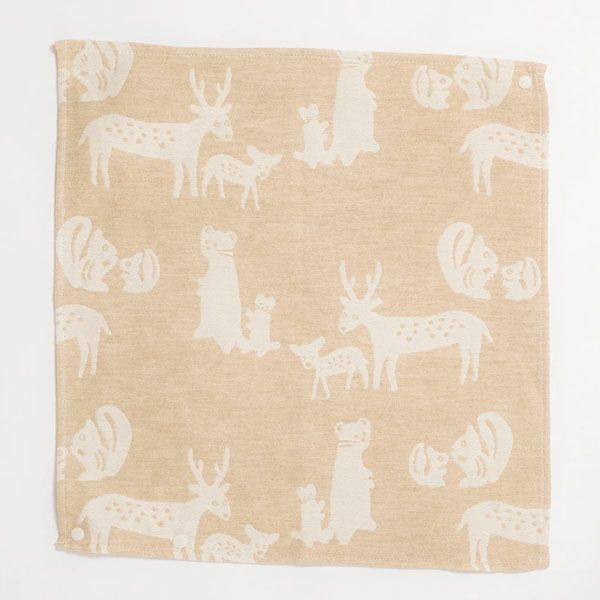 オーガニックコットン 富士山のどうぶつのおやこハンカチスタイ