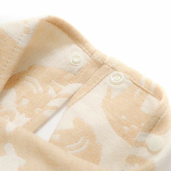 オーガニックコットン 富士山のどうぶつのおやこハンカチスタイ