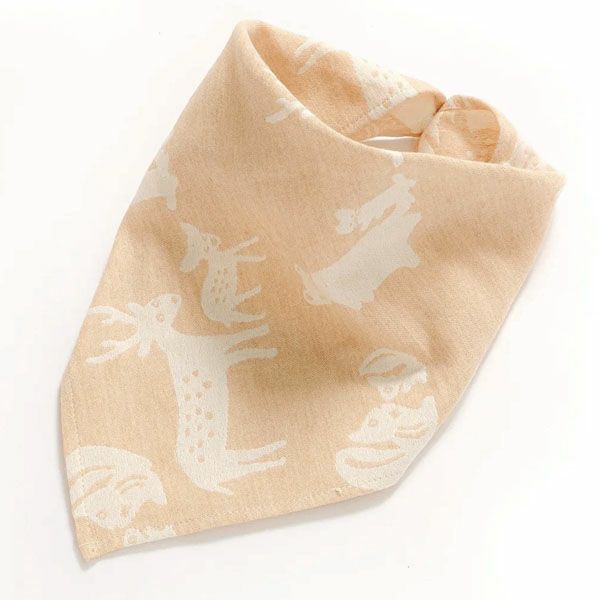 オーガニックコットン 富士山のどうぶつのおやこハンカチスタイ
