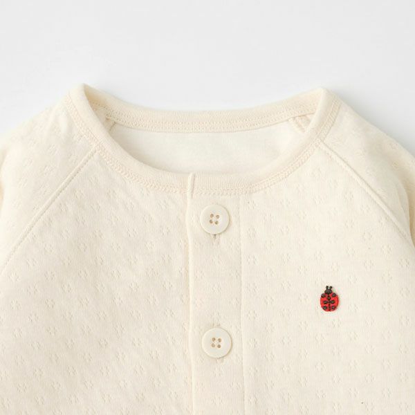 オーガニックコットン ベビーエアニット長袖パジャマ