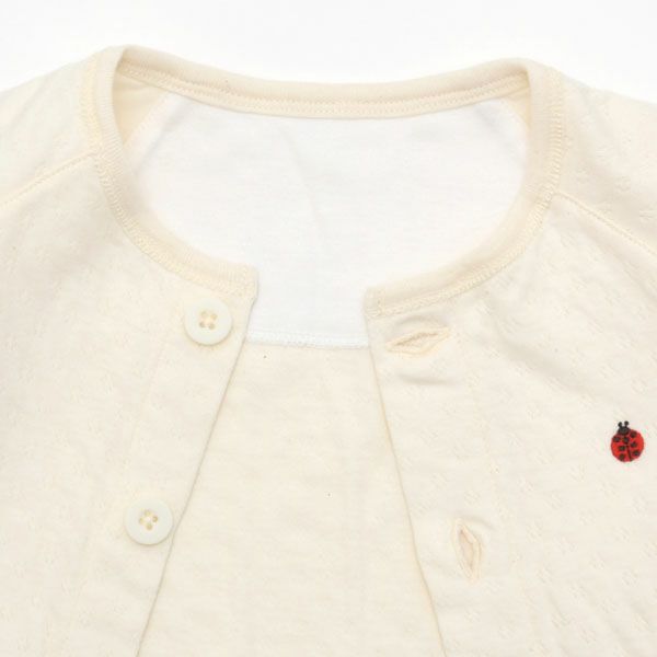 オーガニックコットン ベビーエアニット長袖パジャマ