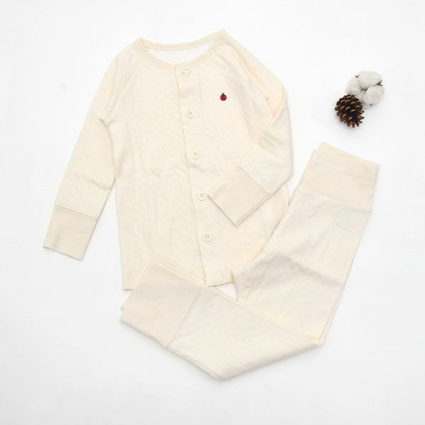 オーガニックコットン ベビーエアニット長袖パジャマ
