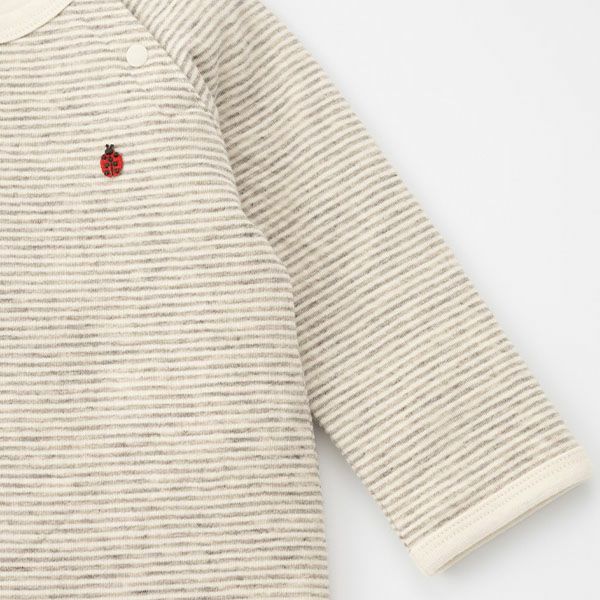 オーガニックコットン&ヤク ベビーエアニットボーダーカバーオール