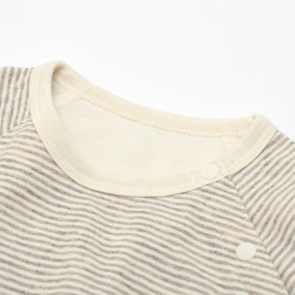 オーガニックコットン&ヤク ベビーエアニットボーダーカバーオール