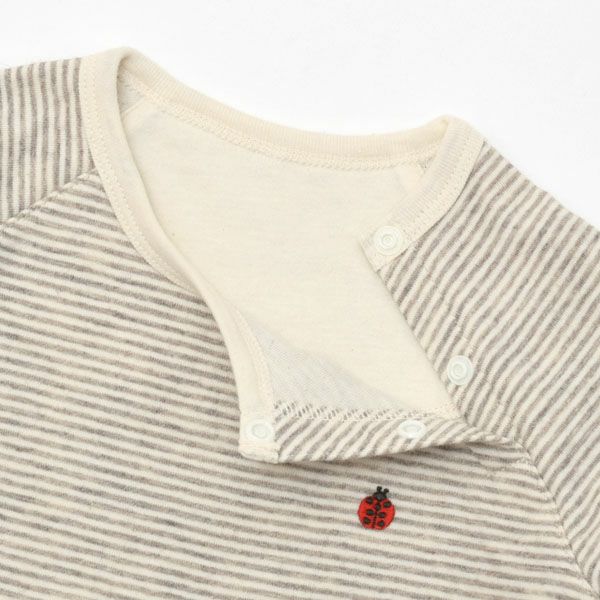 オーガニックコットン&ヤク ベビーエアニットボーダーカバーオール