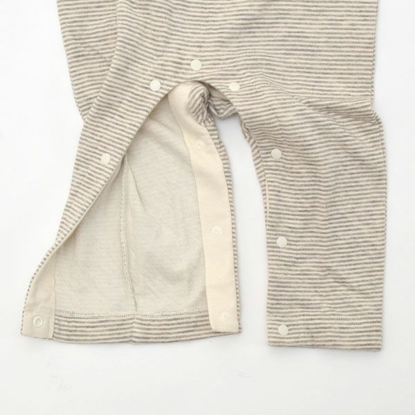 オーガニックコットン&ヤク ベビーエアニットボーダーカバーオール