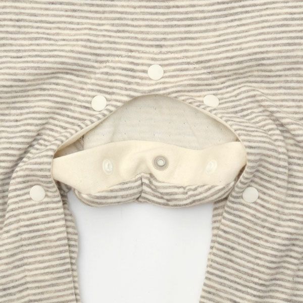 オーガニックコットン&ヤク ベビーエアニットボーダーカバーオール