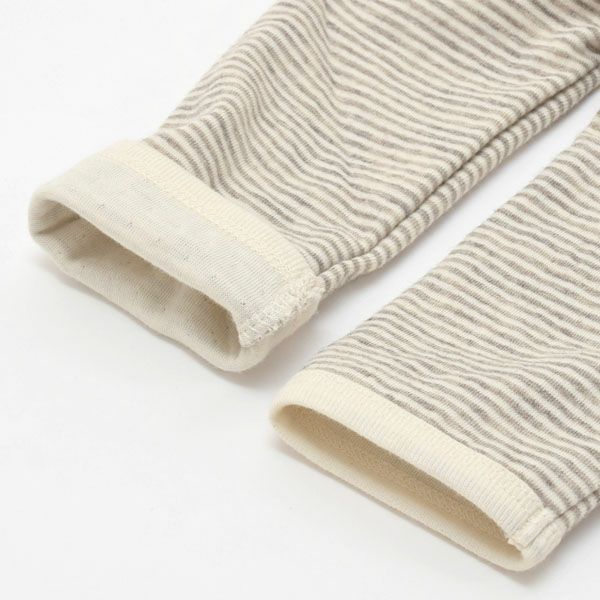 オーガニックコットン&ヤク ベビーエアニットボーダーカバーオール