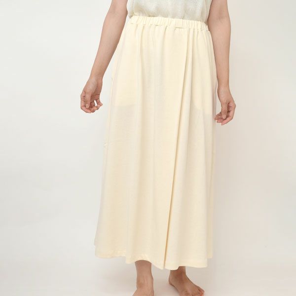オーガニックコットン ペーパーコットン天竺フロントタックスカート