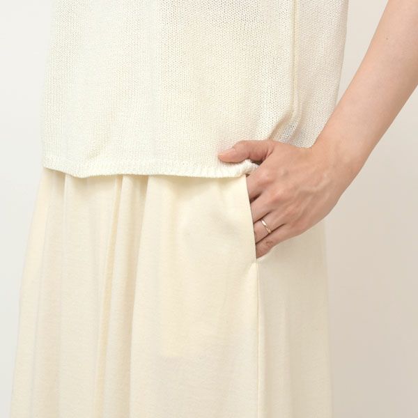 オーガニックコットン ペーパーコットン天竺フロントタックスカート