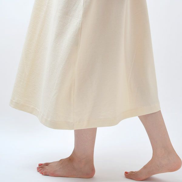 オーガニックコットン ペーパーコットン天竺フロントタックスカート