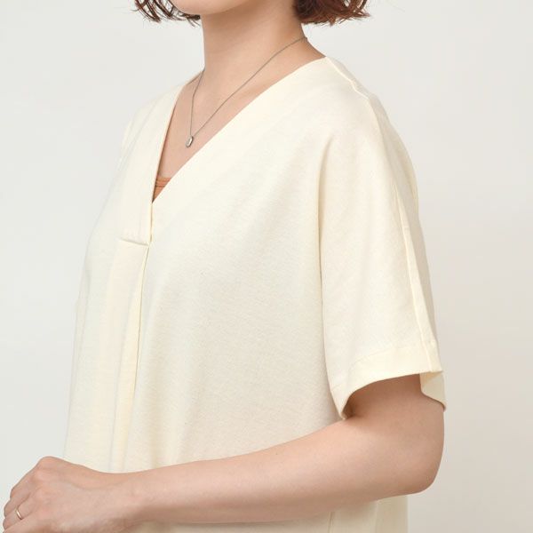 オーガニックコットン ペーパーコットン天竺フロントタックワンピース