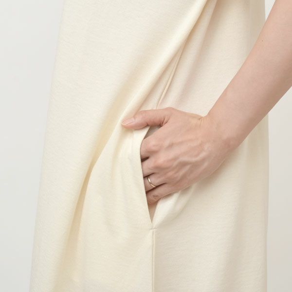 オーガニックコットン ペーパーコットン天竺フロントタックワンピース