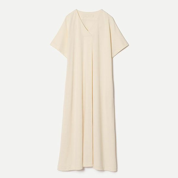 オーガニックコットン ペーパーコットン天竺フロントタックワンピース