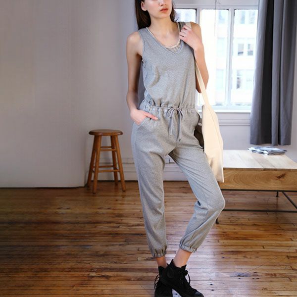 オーガニックコットン 布帛コンビオールインワン