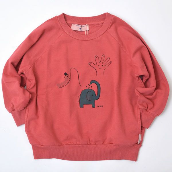 オーガニックコットン キッズスウェットラグランシャツHand