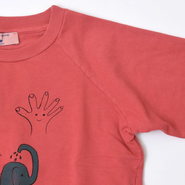 オーガニックコットン キッズスウェットラグランシャツHand