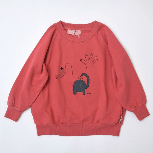 オーガニックコットン キッズスウェットラグランシャツHand