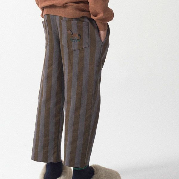 オーガニックコットン キッズスウェットパンツHorseStripped