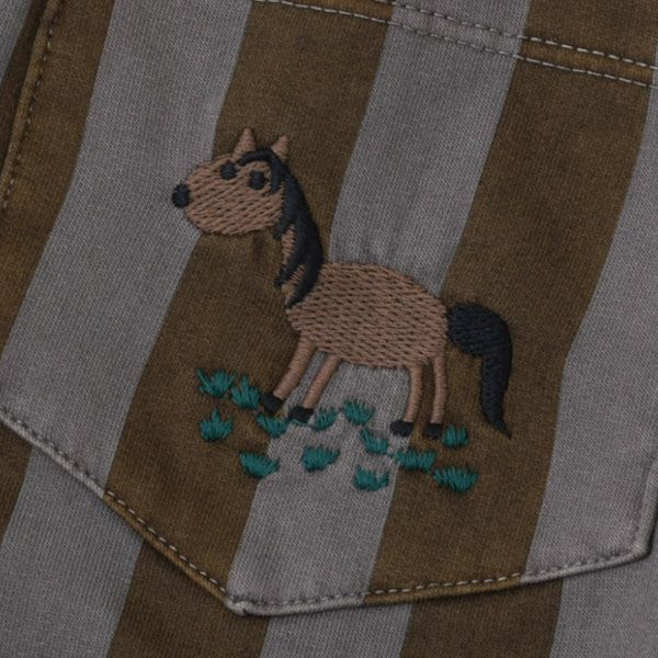 オーガニックコットン キッズスウェットパンツHorseStripped