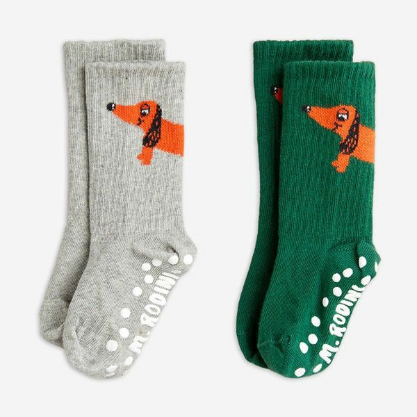 オーガニックコットン キッズソックスDog Anti-slip 2足組