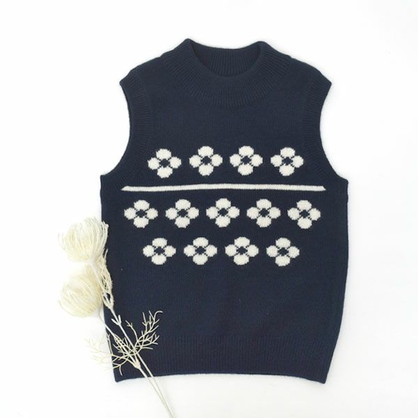 オーガニックコットン&ウールキッズFlowersベスト