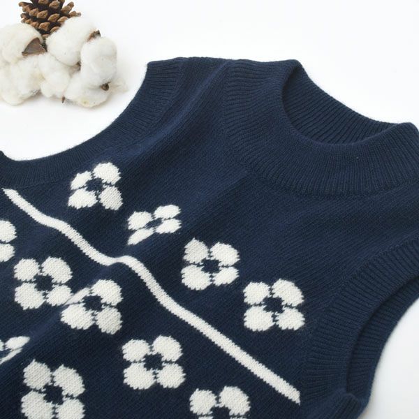 オーガニックコットン&ウールキッズFlowersベスト