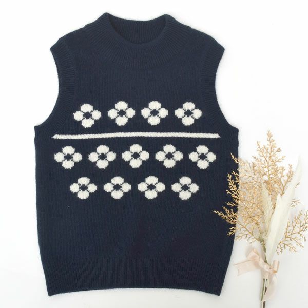 オーガニックコットン&ウールキッズFlowersベスト