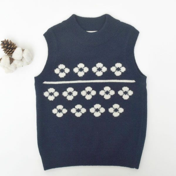 オーガニックコットン&ウールキッズFlowersベスト