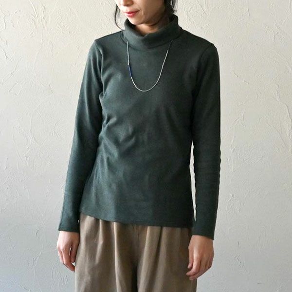 オーガニックコットン タートルネックトップ