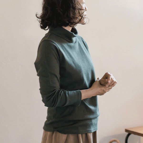 オーガニックコットン タートルネックトップ