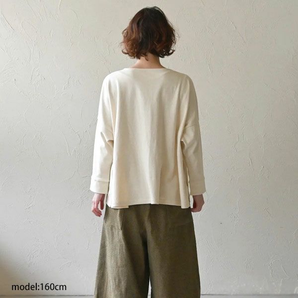 オーガニックコットン フロントスリットトップ