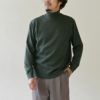 オーガニックコットン ユニセックスリブタートルニットトップ