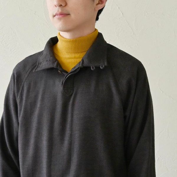 オーガニックコットン ユニセックスリブタートルニットトップ