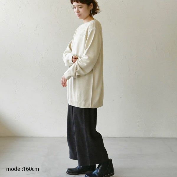 オーガニックコットン ユニセックスレイヤードニットトップ