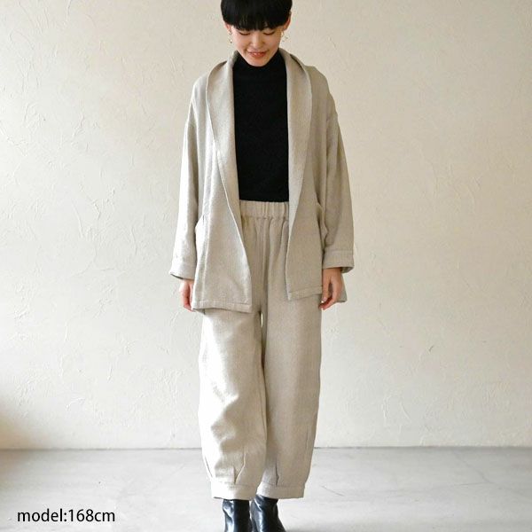 オーガニックコットン リブタートルネックニットトップ