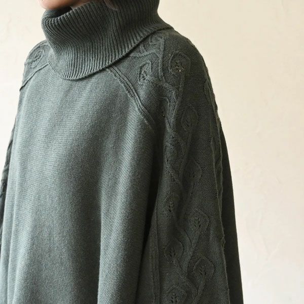 オーガニックコットン スパイスニットポンチョ