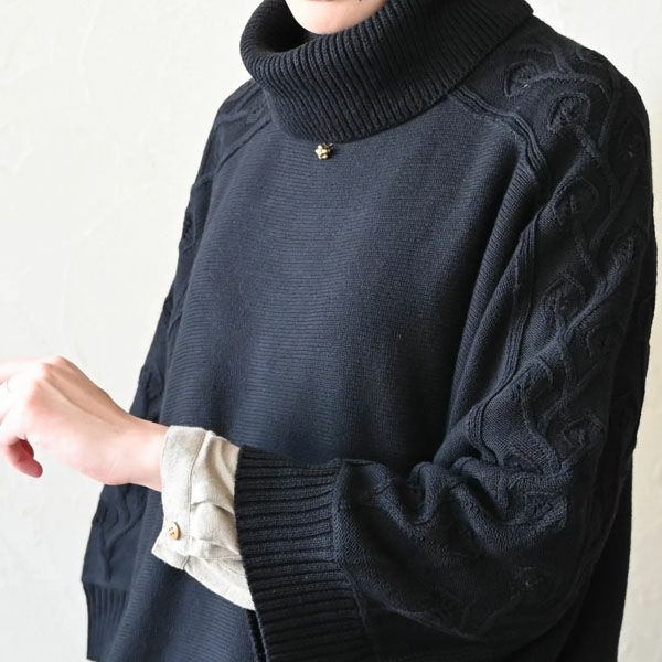 オーガニックコットン スパイスニットポンチョ