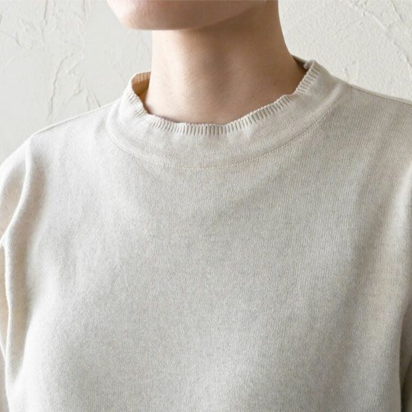 オーガニックコットン ラウンドネックニットトップ