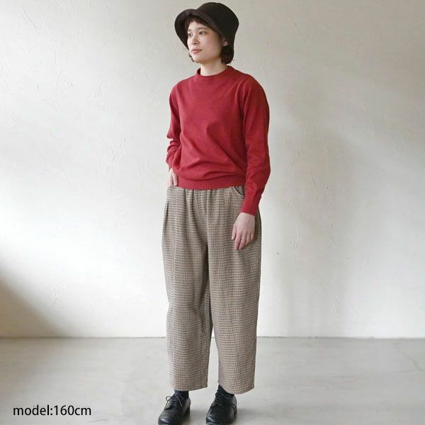 オーガニックコットン ラウンドネックニットトップ