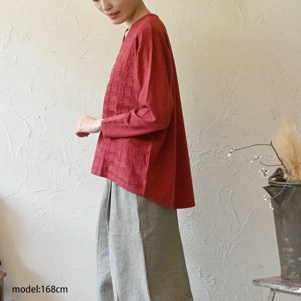 オーガニックコットン Vネックナミナミニットトップ