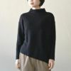 オーガニックコットン コンパクトファネルネックニットトップ
