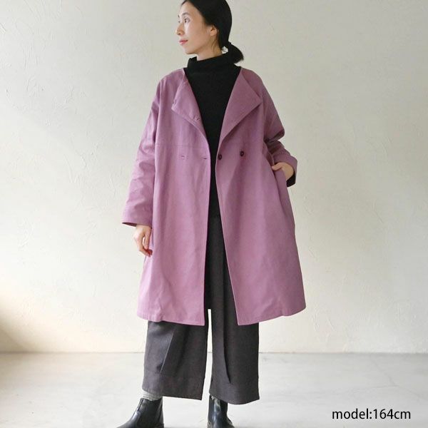 オーガニックコットン コンパクトファネルネックニットトップ