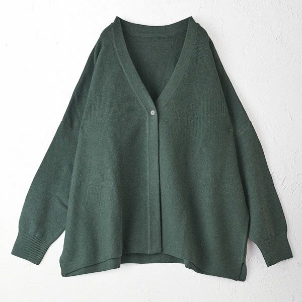 オーガニックコットン VネックTWOニットカーデ