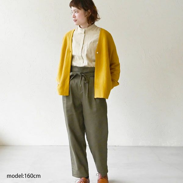 オーガニックコットン VネックTWOニットカーデ