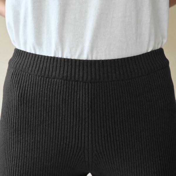 オーガニックコットン リブニットスリムパンツ